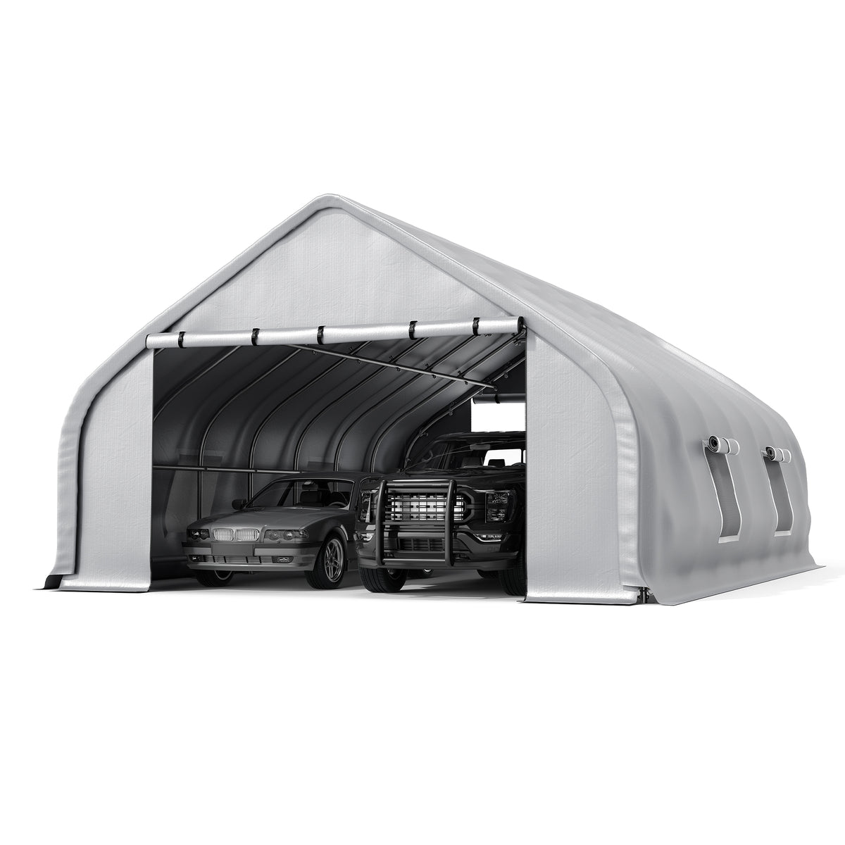 NETAJE 20x30ft Heavy Duty Carport Canopy, Galvanized Steel Frame Outdoor Storage Tent with Roll-Up Windows, Waterproof Garage Shelter for Cars, Boats, Equipment