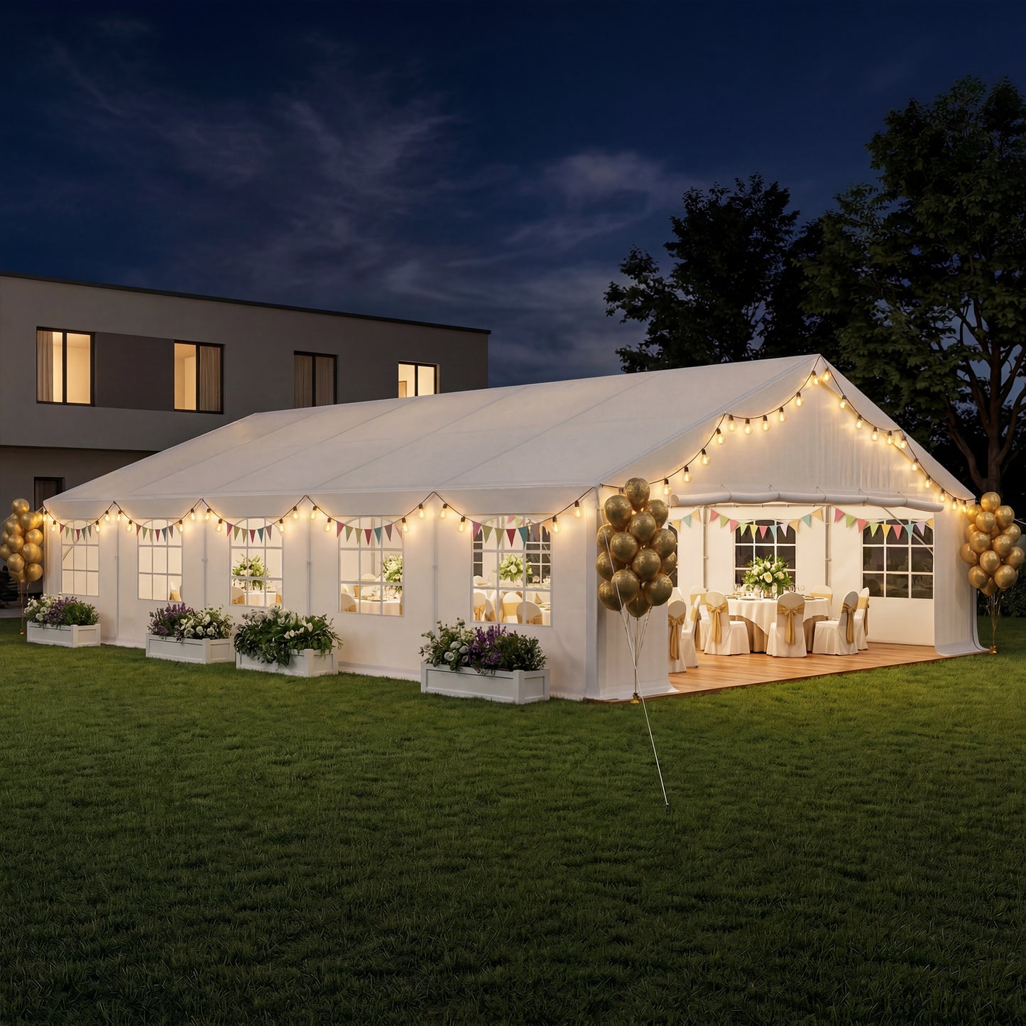 NETAJE Heavy Duty 20x30 ft Party Tent, Large Outdoor Canopy Event Shelter with Sidewalls