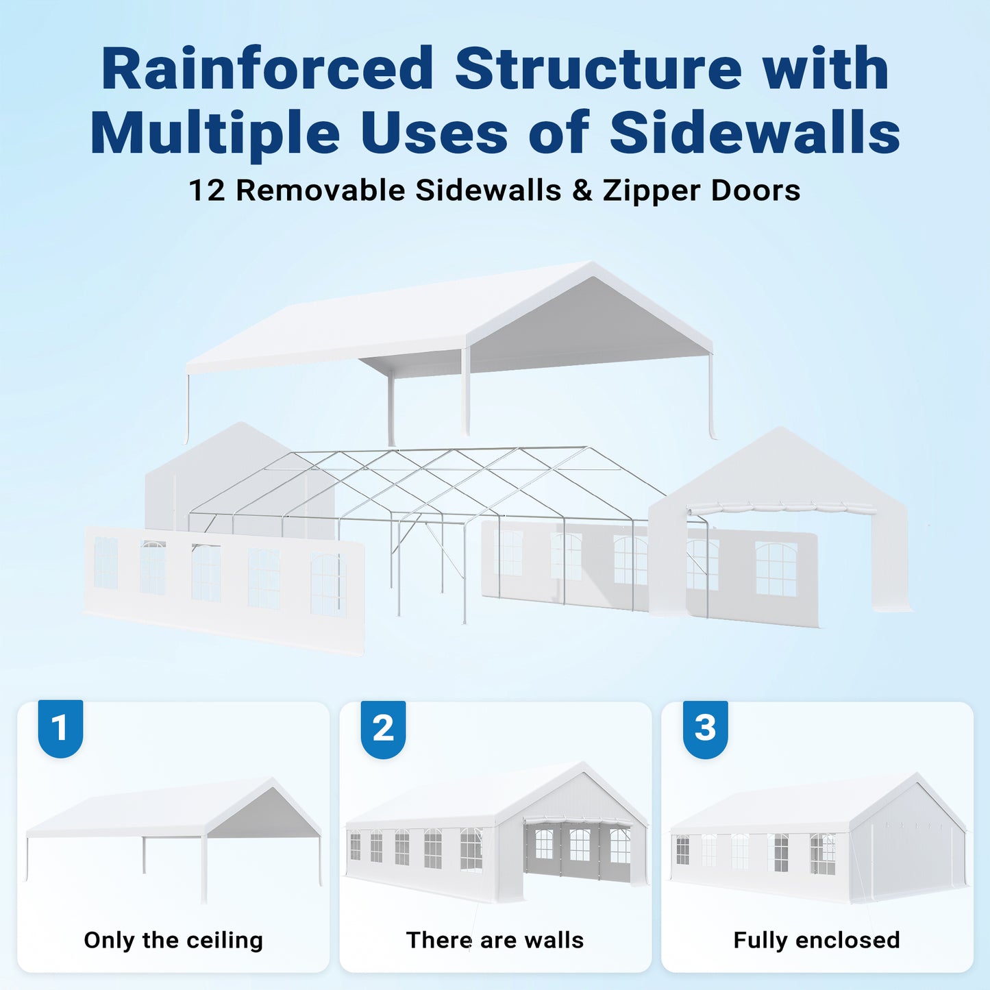 NETAJE Heavy Duty 20x30 ft Party Tent, Large Outdoor Canopy Event Shelter with Sidewalls
