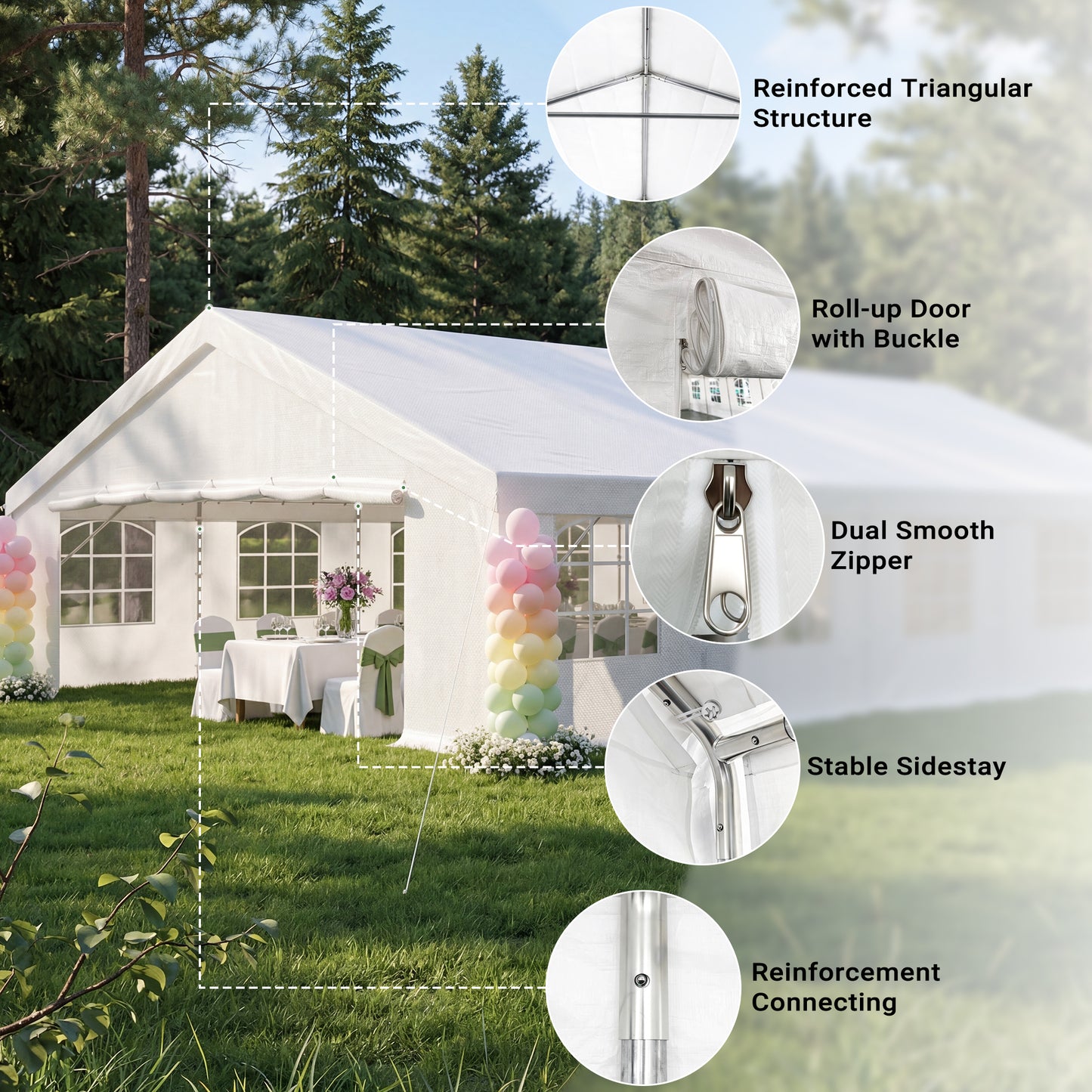 NETAJE Heavy Duty 20x30 ft Party Tent, Large Outdoor Canopy Event Shelter with Sidewalls