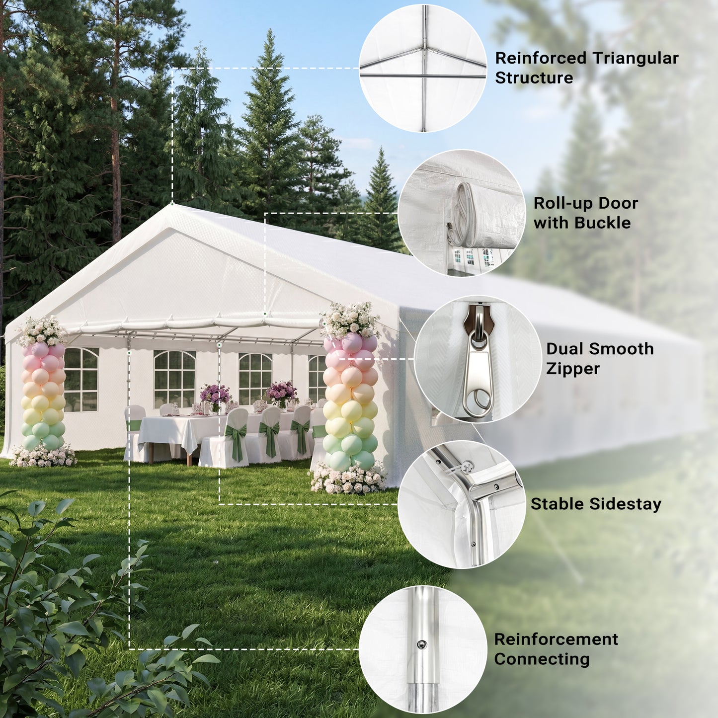 NETAJE Heavy Duty 20x40 ft Party Tent, Large Outdoor Canopy Event Shelter with Sidewalls