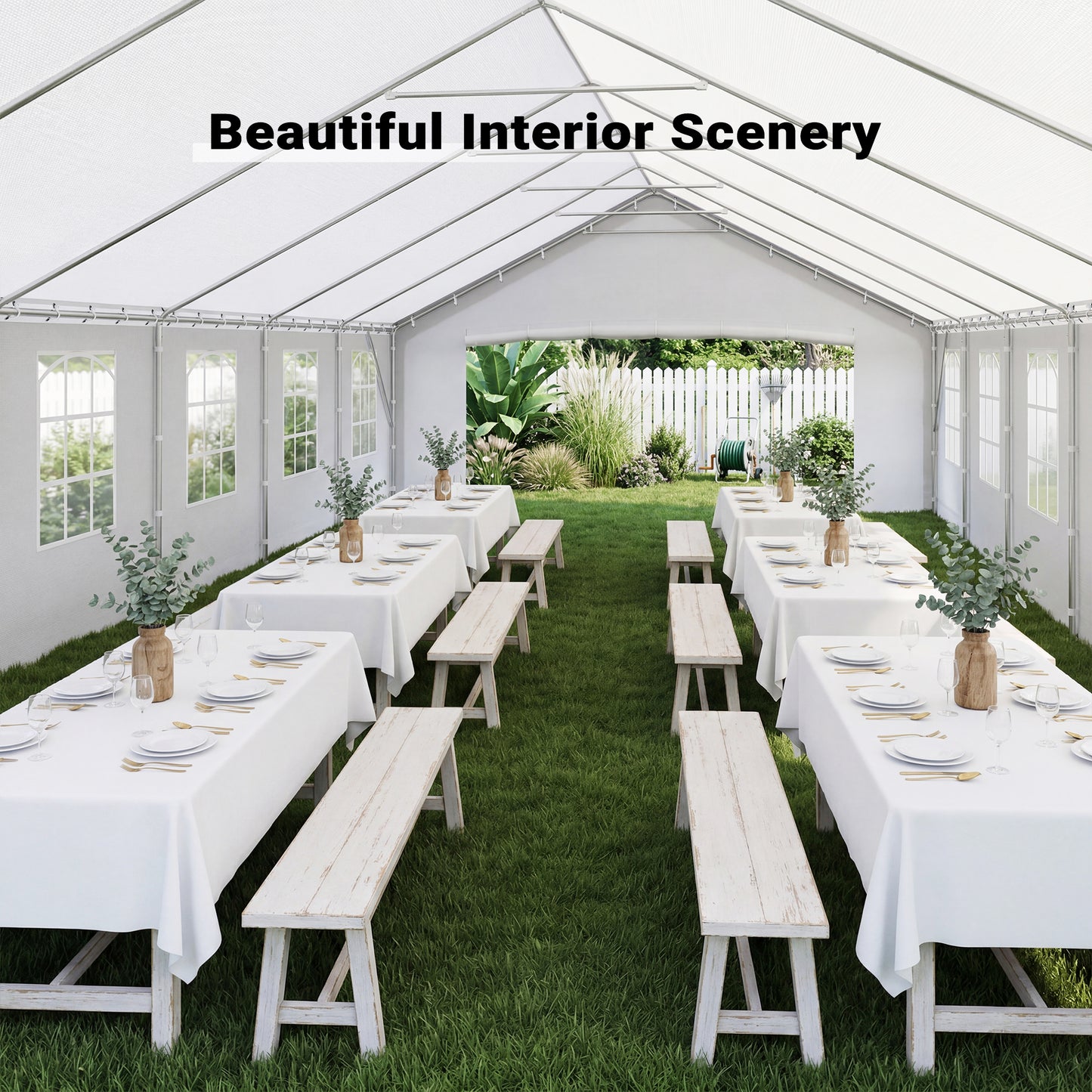 NETAJE Heavy Duty 20x40 ft Party Tent, Large Outdoor Canopy Event Shelter with Sidewalls