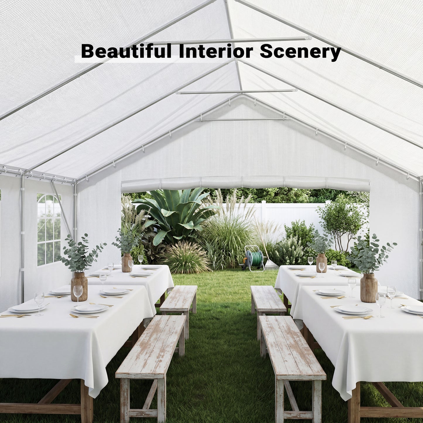 NETAJE Heavy Duty 20x20 ft Party Tent, Large Outdoor Canopy Event Shelter with Sidewalls