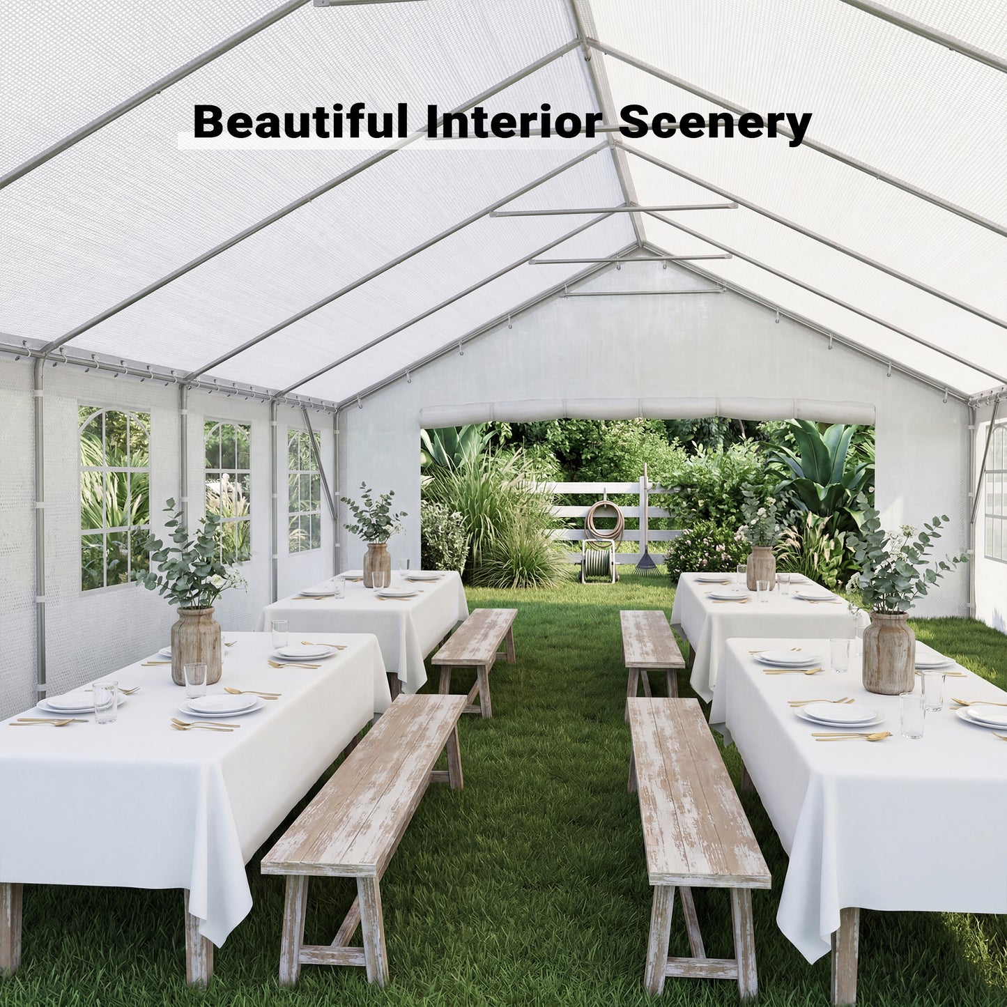 NETAJE Heavy Duty 20x30 ft Party Tent, Large Outdoor Canopy Event Shelter with Sidewalls