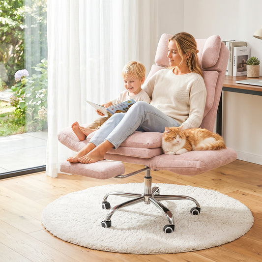 NETAJE Big and Tall Office Chair, Ergonomic Chair with 4-Level Adjustable Lumbar Support & Footrest for Home Office