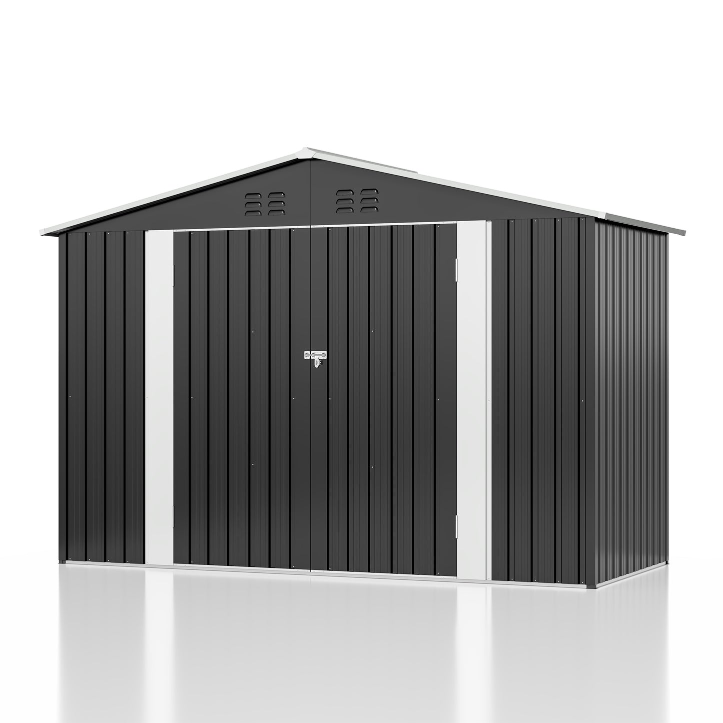 NETAJE 9'x4' Outdoor Metal Storage Shed with Upgraded Frame and Lockable Doors for Backyard, Garden, Lawn