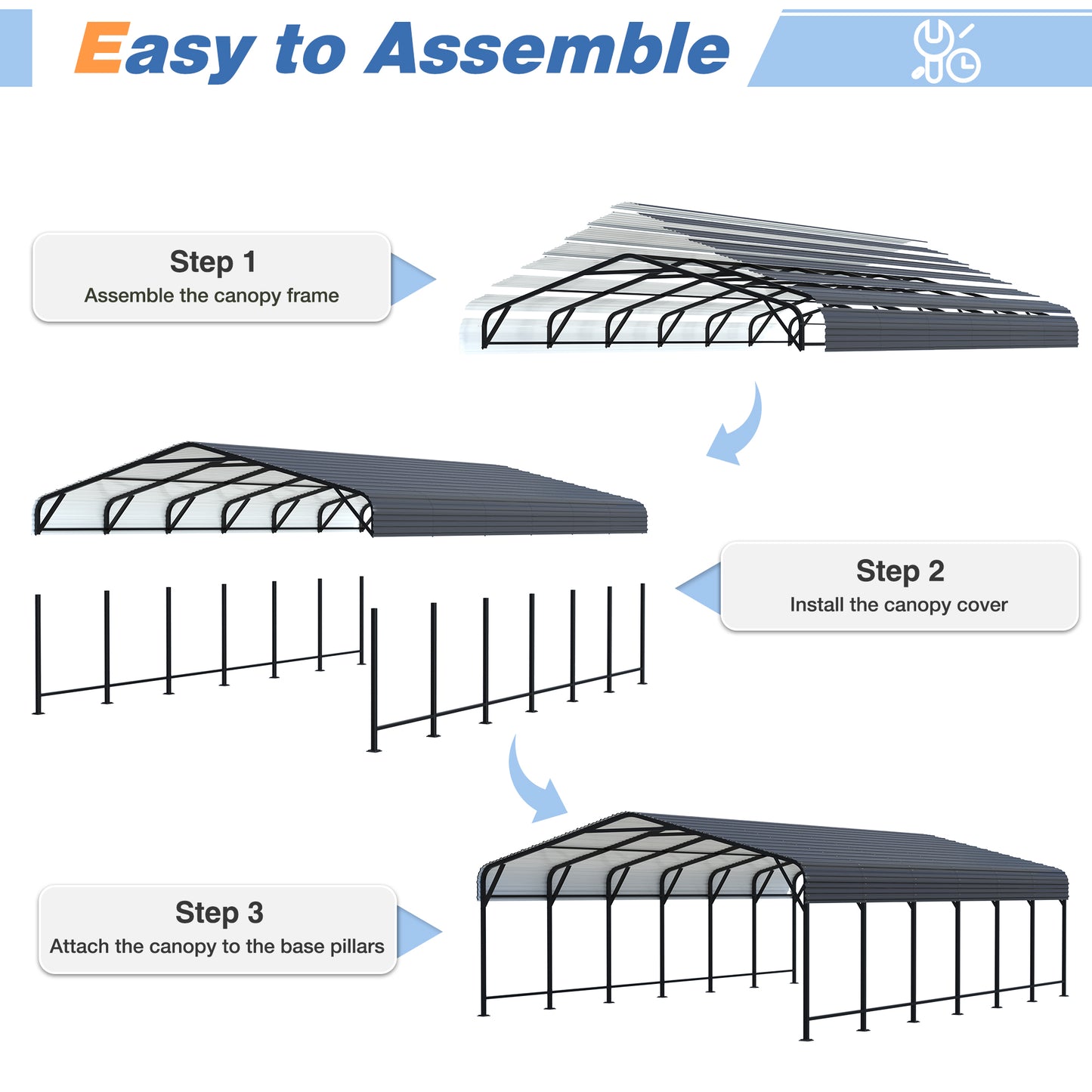 NETAJE 20'x30' Outdoor Heavy-Duty Metal Carport with Enhanced Base & Galvanized Steel Roof for Car, Boats and Truck
