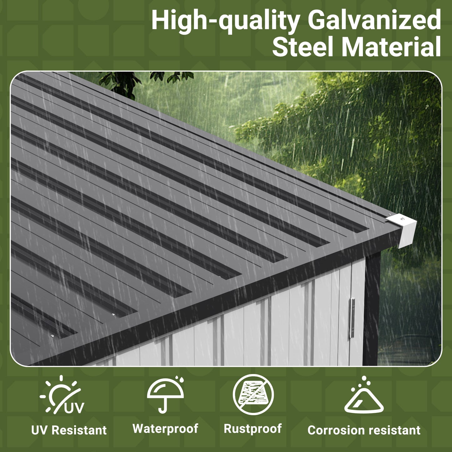 10'x14' Outdoor Metal Storage Garden Shed with Window, Lockable Doors and Air Vent for Backyard, Garden, Lawn, Dark Gray