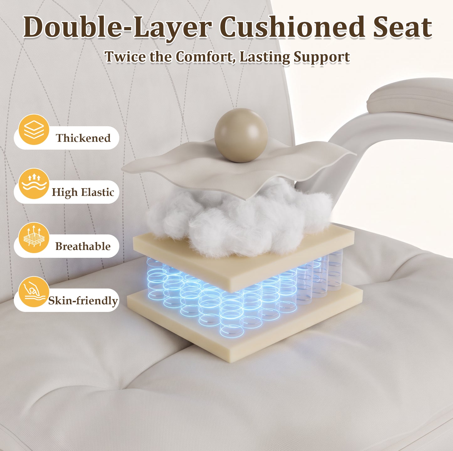 NETAJE Criss Cross Office Chair with Flip Backrest & Lumbar Pillow, Wide Cross Legged Desk Chair for Home Office, Bedroom