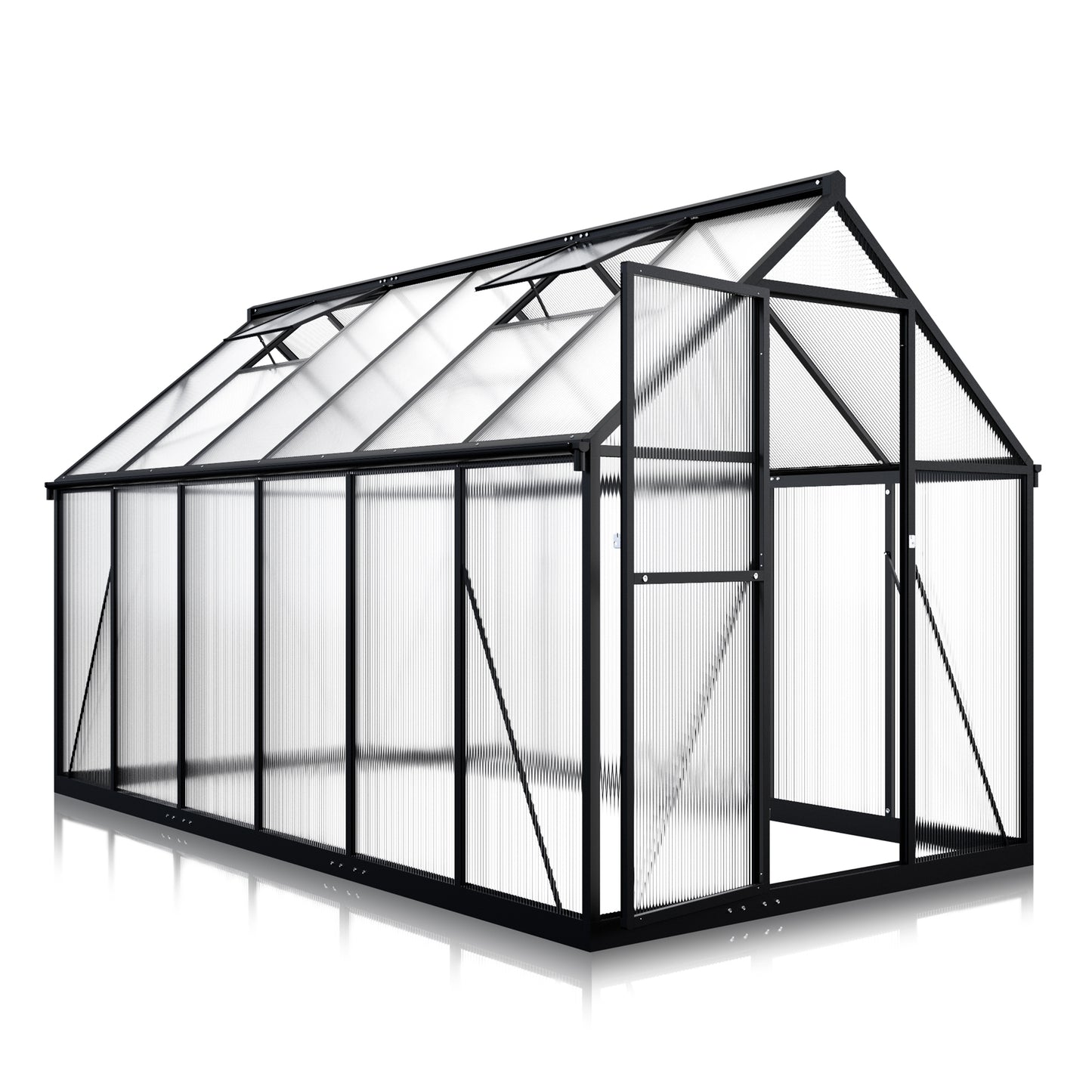 6x11 FT Quick Setup Polycarbonate Greenhouse with Window for Winter,Large Aluminum Walk-in Green House for Backyard/Outdoor Use