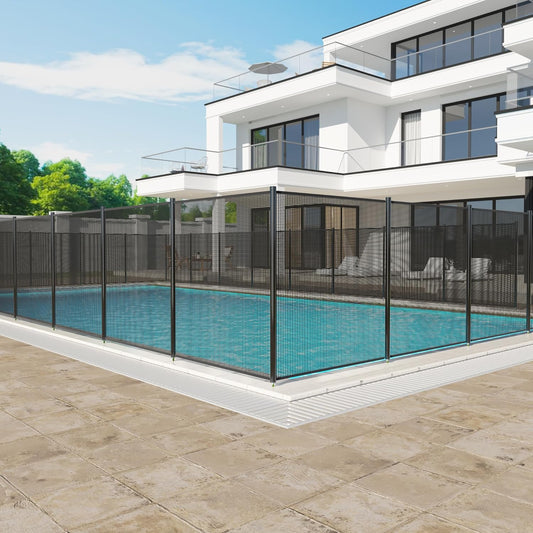 NETAJE 4x72 FT Ground Safety Fencing, Outdoor Swimming Pool Fences with Removable Mesh Fence for Backyard Garden, Black