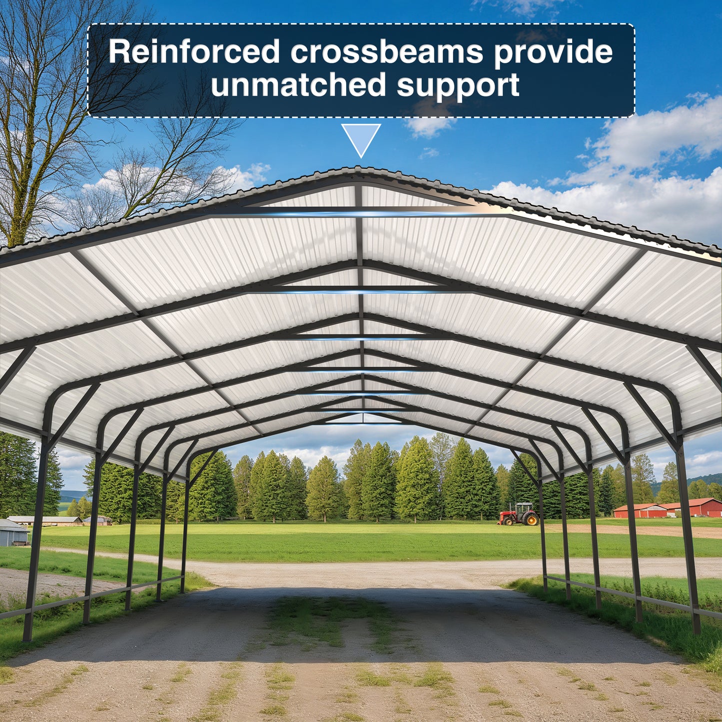 NETAJE 20'x30' Outdoor Heavy-Duty Metal Carport with Enhanced Base & Galvanized Steel Roof for Car, Boats and Truck