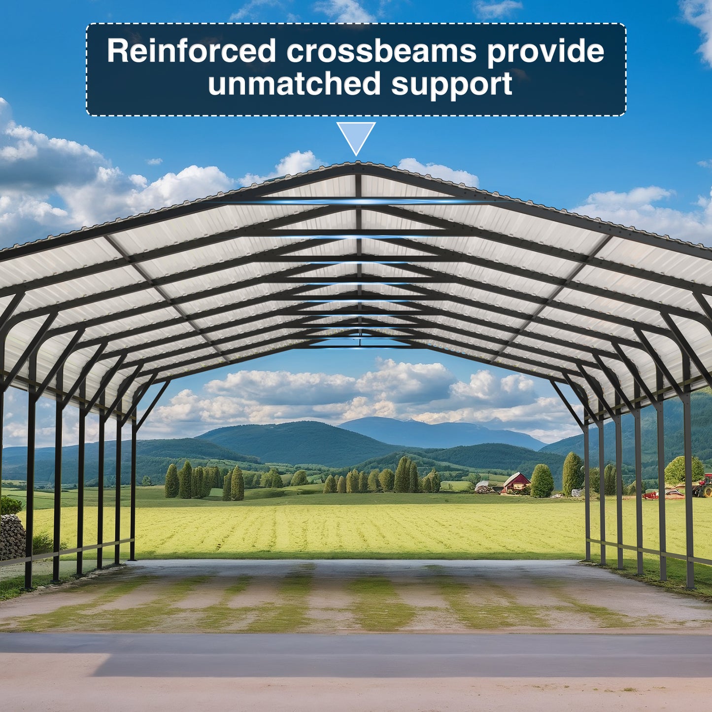 NETAJE 20'x40' Outdoor Heavy-Duty Metal Carport with Enhanced Base & Galvanized Steel Roof for Car, Boats and Truck