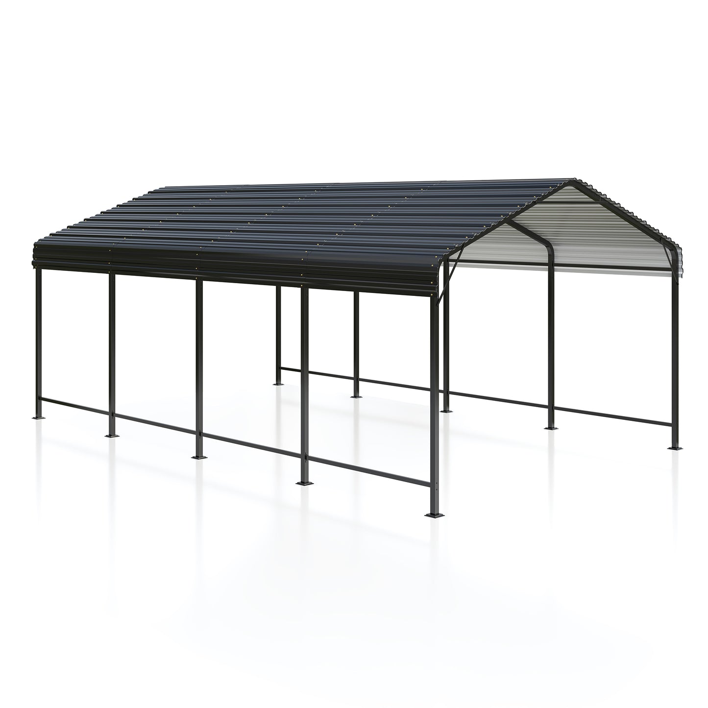 12' x 20' Heavy-Duty Metal Carport, Enhanced Base, Galvanized Steel Roof for Car, Boats and Truck